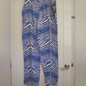 NFL Team Apparel Blue and White Zebra Pattern